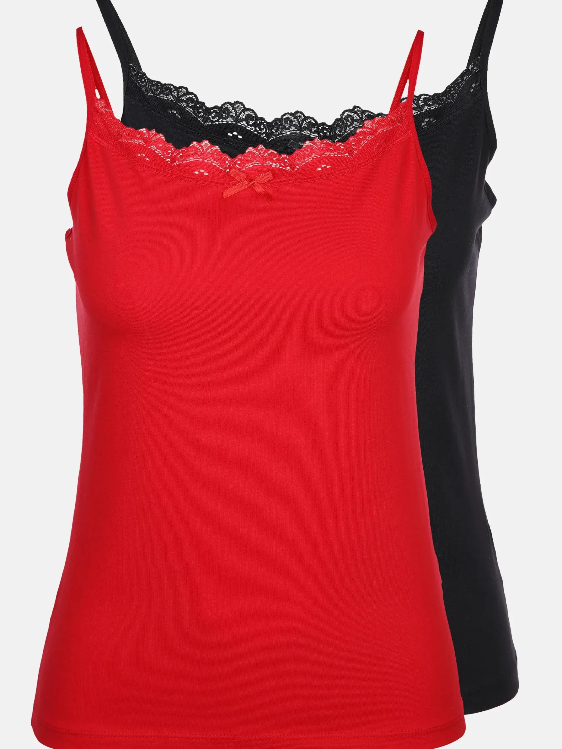 Damen Sure Damen Unterhemd mit Spitze im 2er Pack