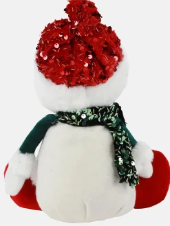 Weihnachten Deko Schneemann sitzend 16x21x24cm