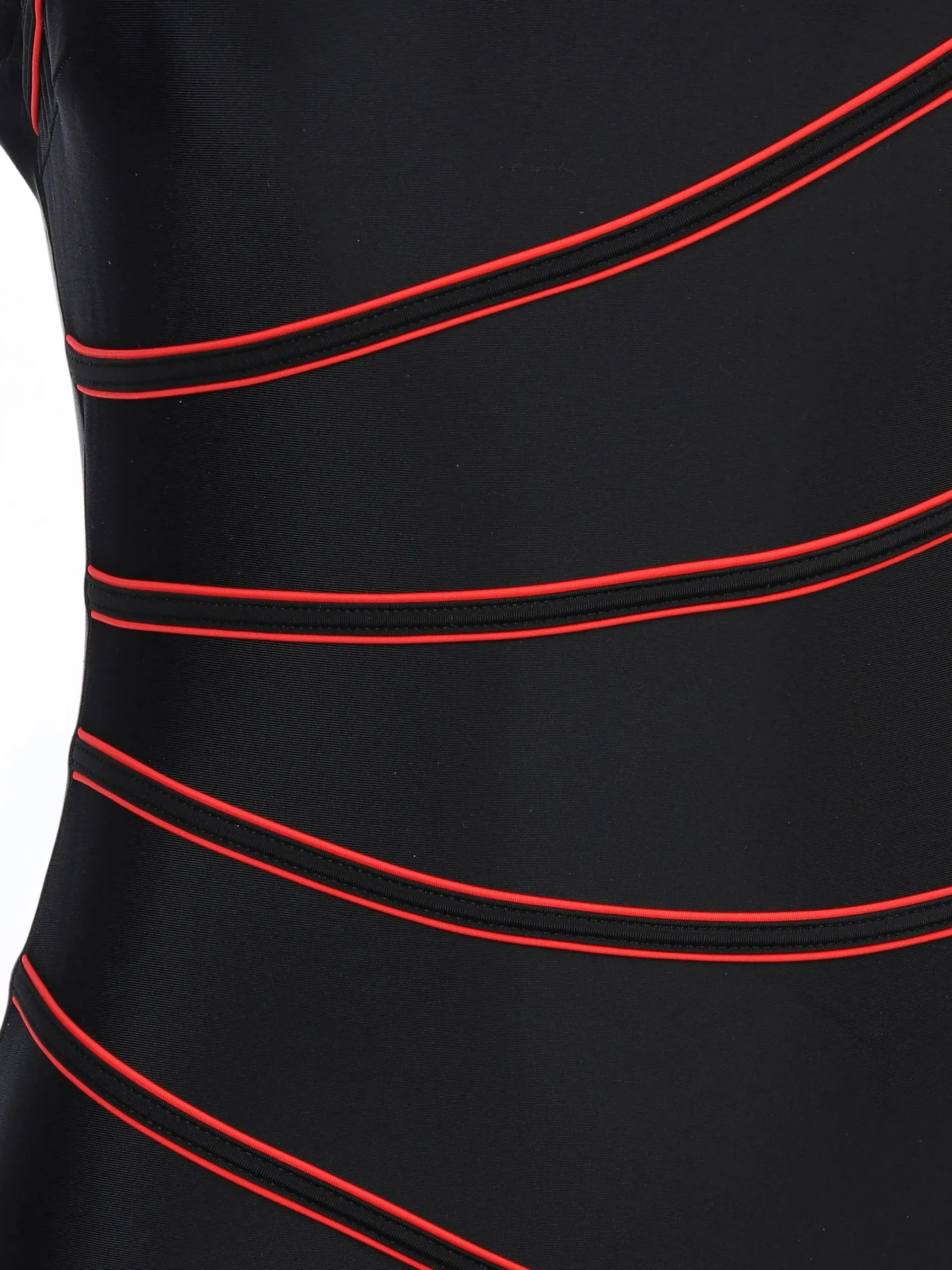 Damen Sonja Blank Große Größen Badeanzug mit farbigen Paspelstreifen