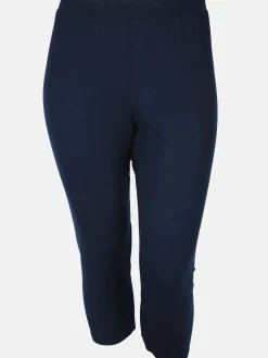 Damen Sonja Blank Große Größen Basic Capri-Leggings