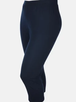 Damen Sonja Blank Große Größen Basic Capri-Leggings