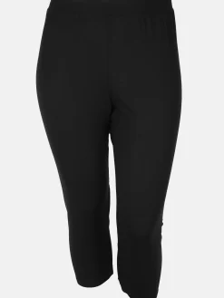 Damen Sonja Blank Große Größen Basic Capri-Leggings