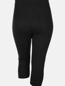 Damen Sonja Blank Große Größen Basic Capri-Leggings