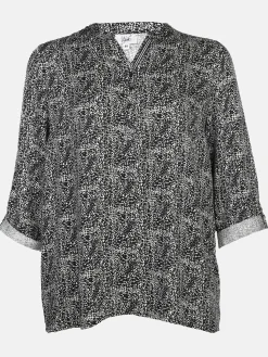Damen Sonja Blank Große Größen Bluse im Minimalprint