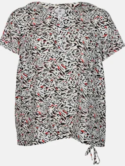 Damen Sonja Blank Große Größen Bluse mit Alloverprint