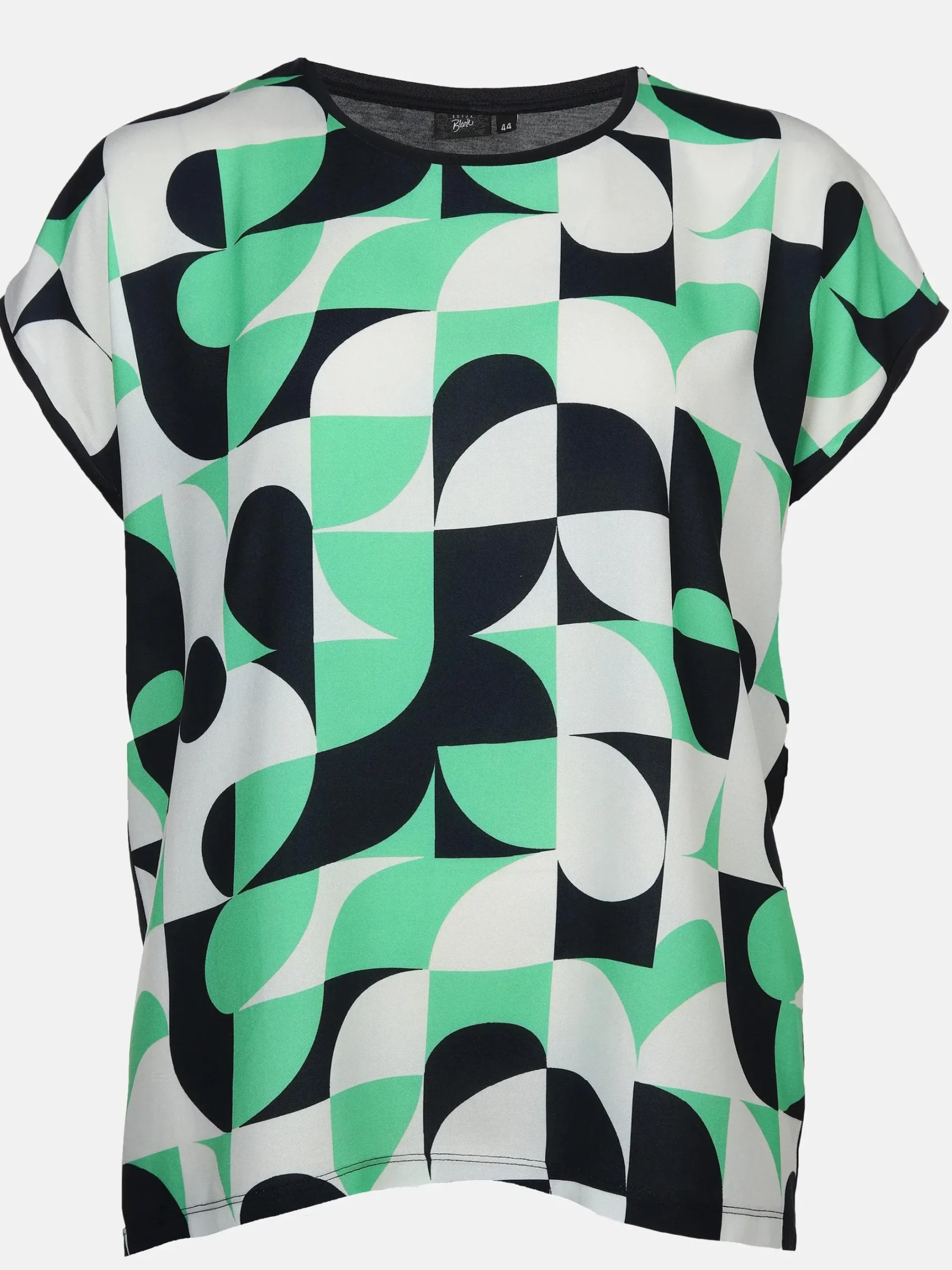 Damen Sonja Blank Große Größen Materialmix-Shirt