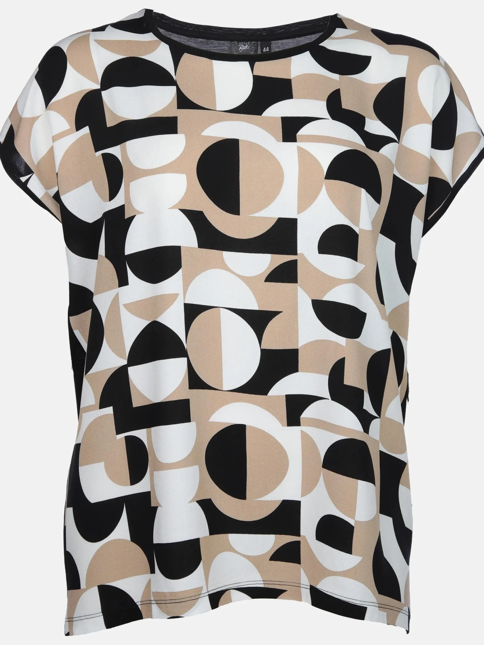 Damen Sonja Blank Große Größen Shirt im Materialmix