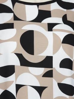 Damen Sonja Blank Große Größen Shirt im Materialmix