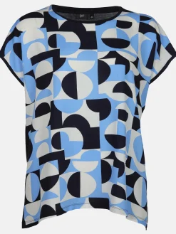 Damen Sonja Blank Große Größen Shirt im Materialmix