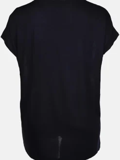 Damen Sonja Blank Große Größen Shirt im Materialmix