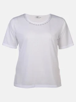 Damen Sonja Blank Große Größen Shirt mit Glitzersteinchen