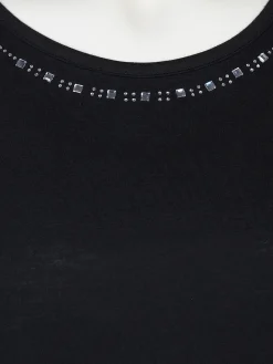 Damen Sonja Blank Große Größen Shirt mit Glitzersteinchen