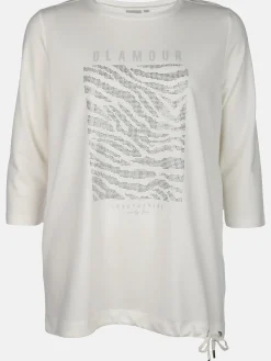 Damen Sonja Blank Große Größen Shirt mit Glitzersteinchen