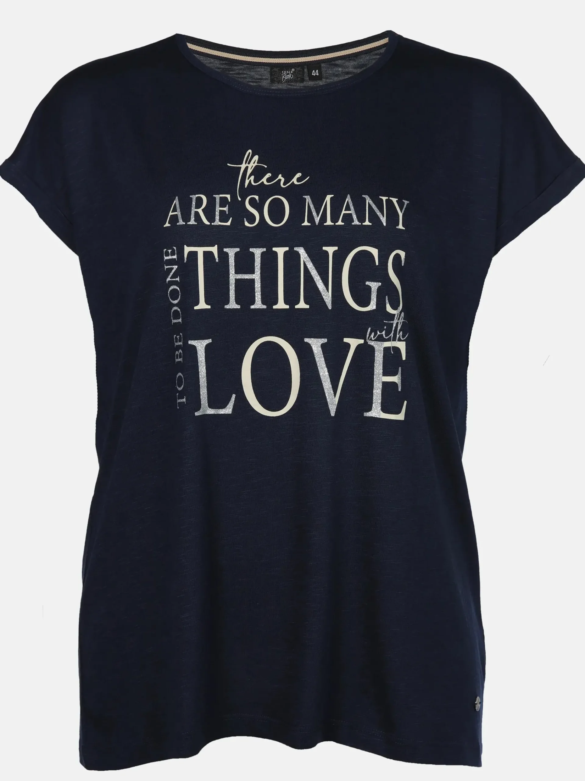 Damen Sonja Blank Große Größen Shirt mit Glitzerprint