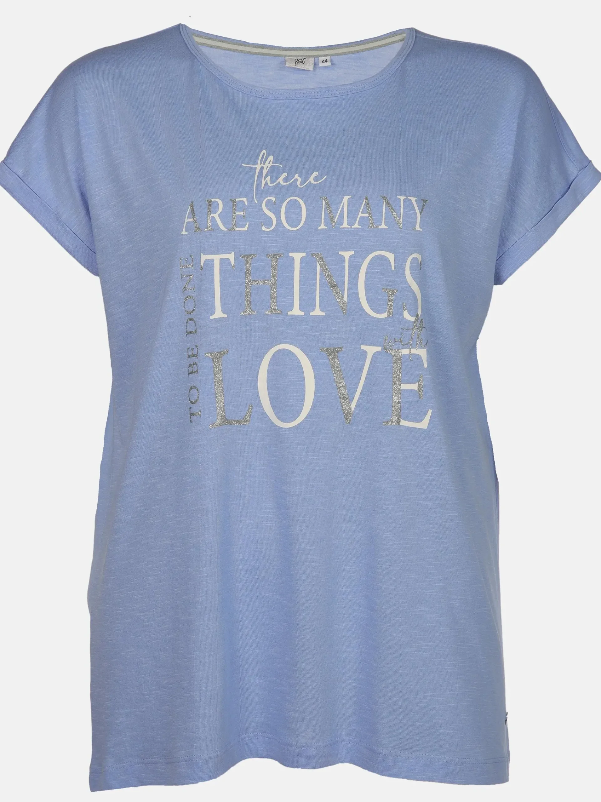 Damen Sonja Blank Große Größen Shirt mit Glitzerprint