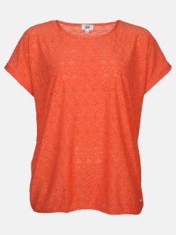 Damen Sonja Blank Große Größen Shirt mit Lochmuster