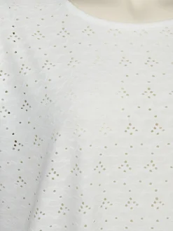 Damen Sonja Blank Große Größen Shirt mit Lochmuster