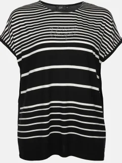 Damen Sonja Blank Große Größen Shirt mit Strasssteinchen