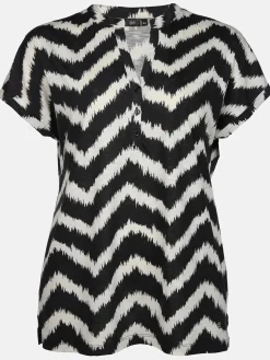 Damen Sonja Blank Große Größen Shirt mit Streifen-Design