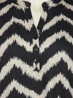 Damen Sonja Blank Große Größen Shirt mit Streifen-Design