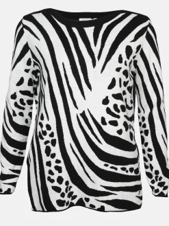 Damen Sonja Blank Große Größen Strickshirt