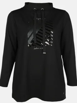 Damen Sonja Blank Große Größen Sweatshirt mit Pailletten