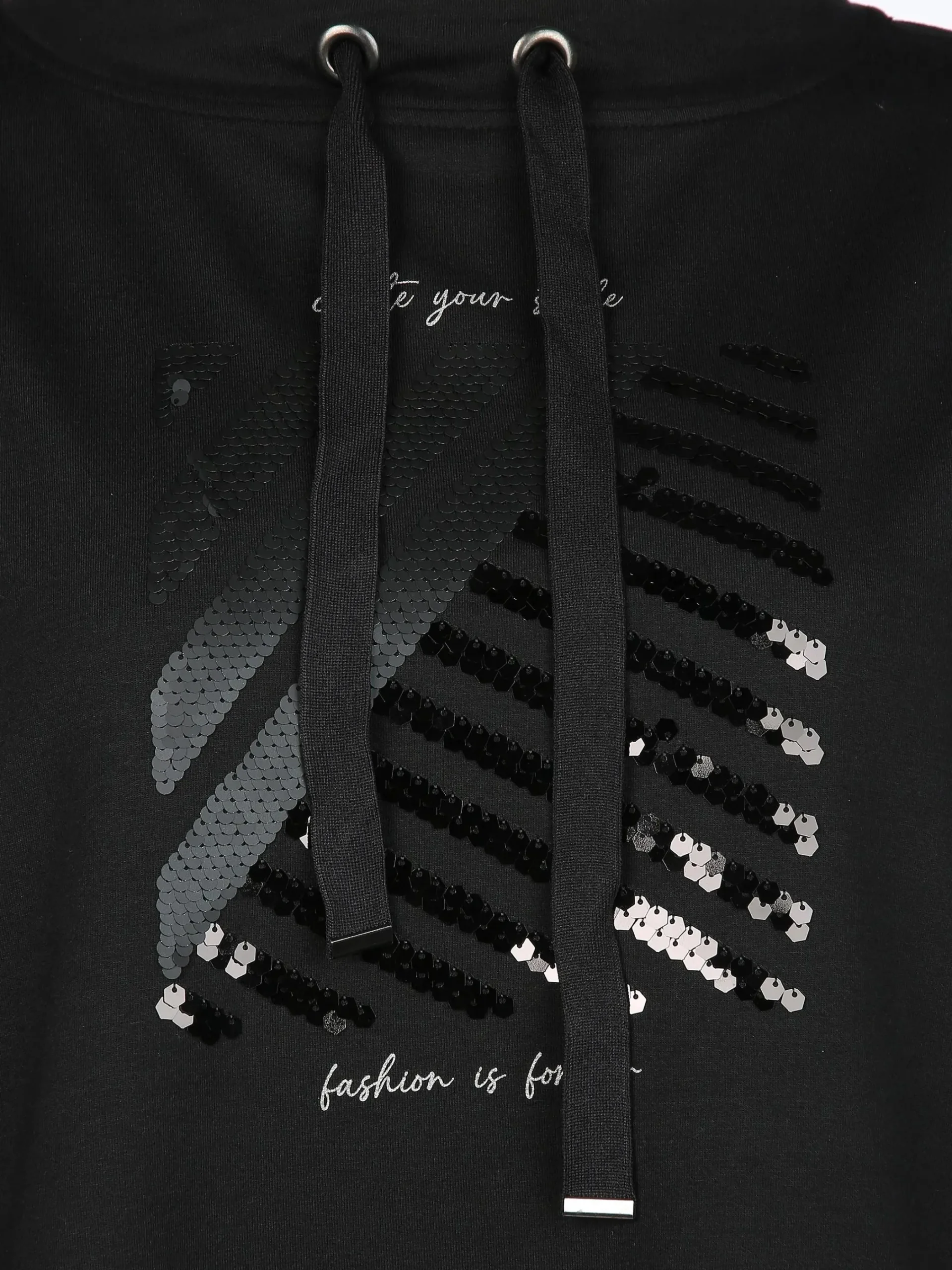 Damen Sonja Blank Große Größen Sweatshirt mit Pailletten