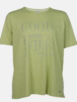 Damen Sonja Blank Große Größen T-Shirt mit Strasssteinchen