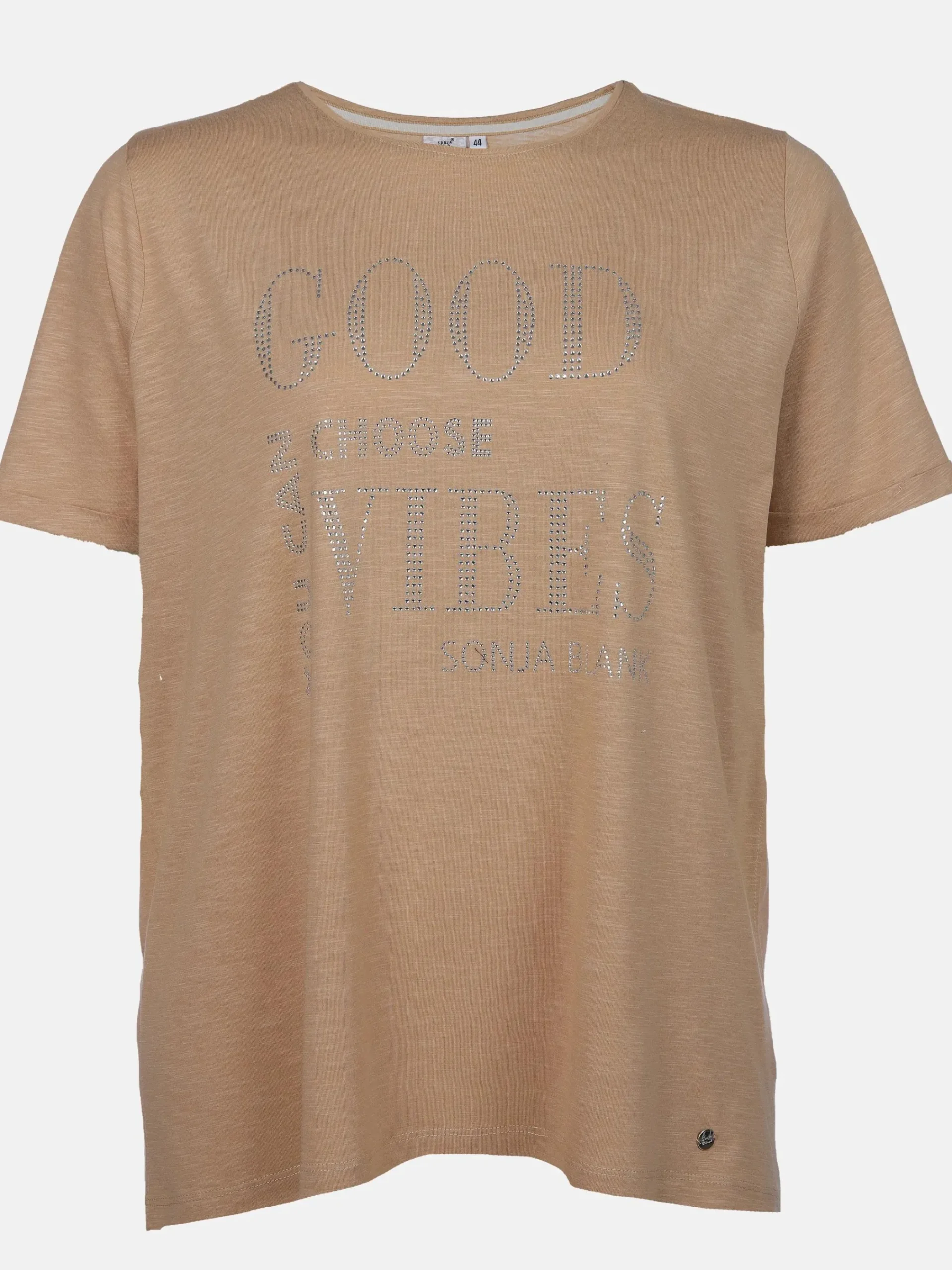 Damen Sonja Blank Große Größen T-Shirt mit Strasssteinchen