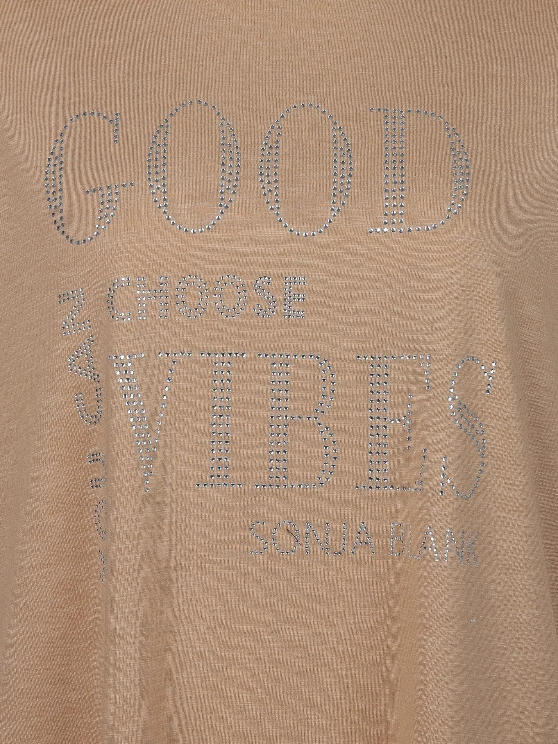 Damen Sonja Blank Große Größen T-Shirt mit Strasssteinchen