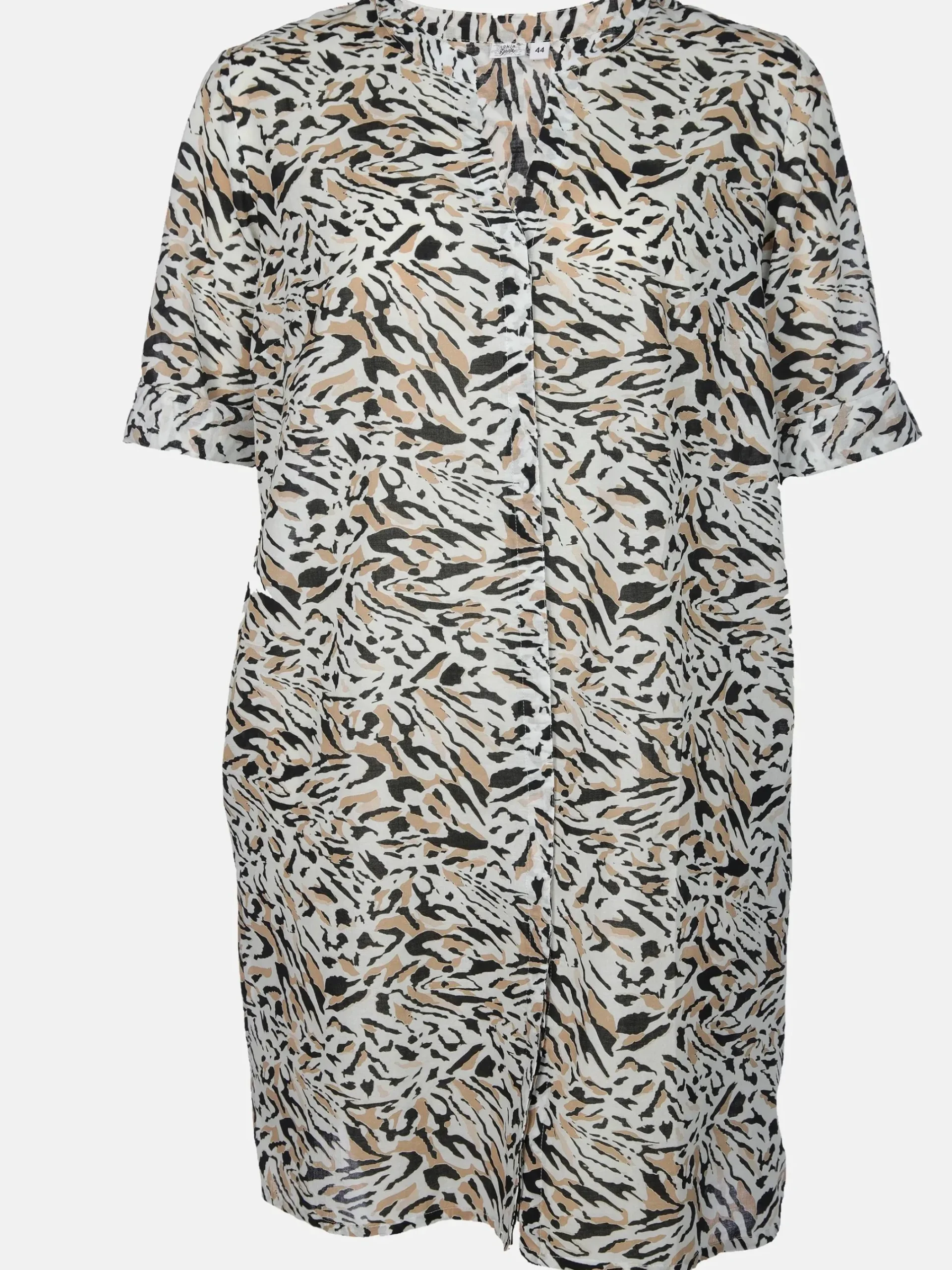 Damen Sonja Blank Große Größen Tunikakleid mit Musterprint