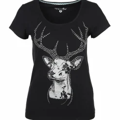 Damen Hailys Tracht enshirt mit Ziersteinchen