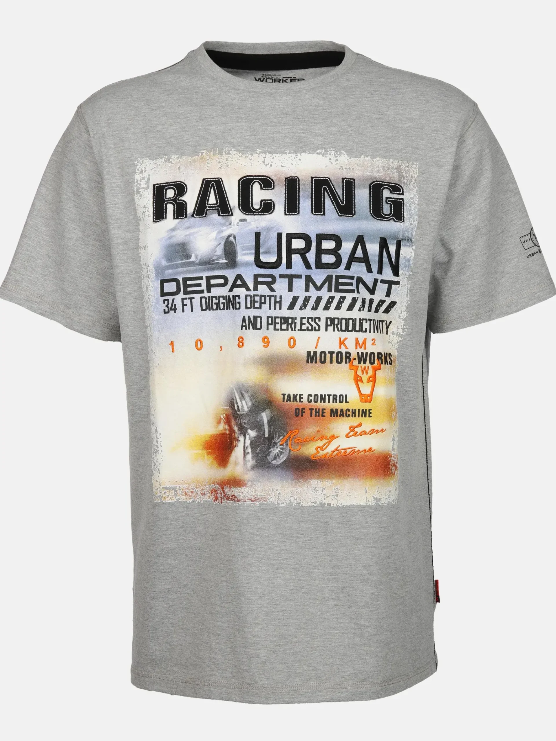 Herren Worker Herren Arbeitsshirt mit Frontprint