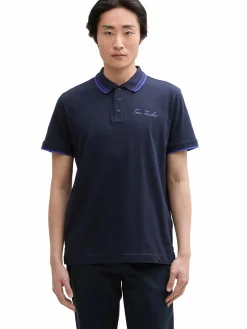Herren Tom Tailor Herren Basic Polo mit Randstreifen