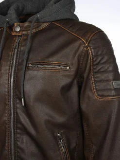 Herren Southern Territory Herren Bikerjacke mit abnehmbarer Kapuze