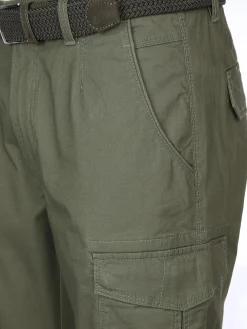 Herren Jim Spencer Herren Cargohose mit Flechtgürtel