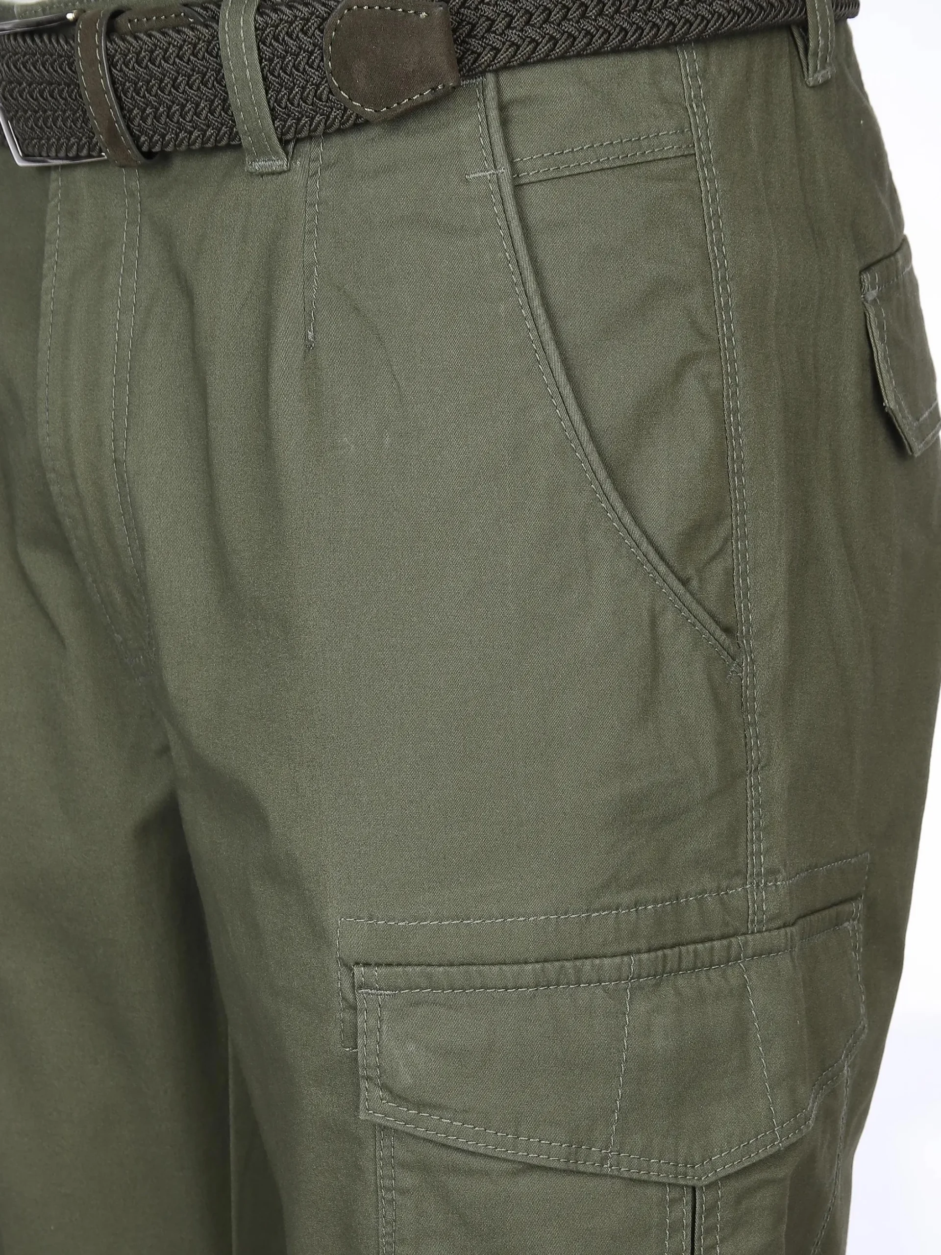 Herren Jim Spencer Herren Cargohose mit Flechtgürtel