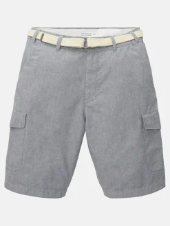 Herren Tom Tailor Herren Cargoshorts mit Flechtgürtel