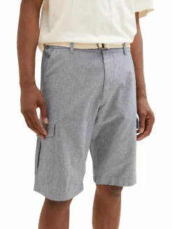 Herren Tom Tailor Herren Cargoshorts mit Flechtgürtel