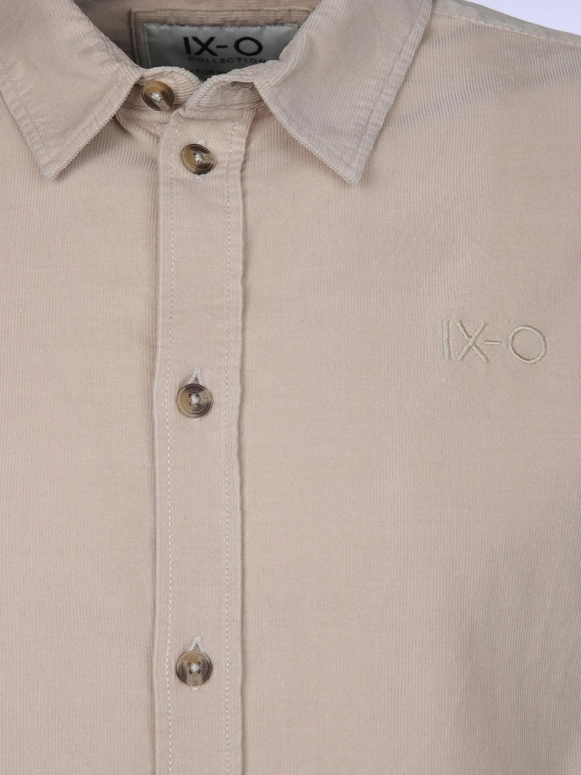Herren IX-O Herren Cordhemd unifarben