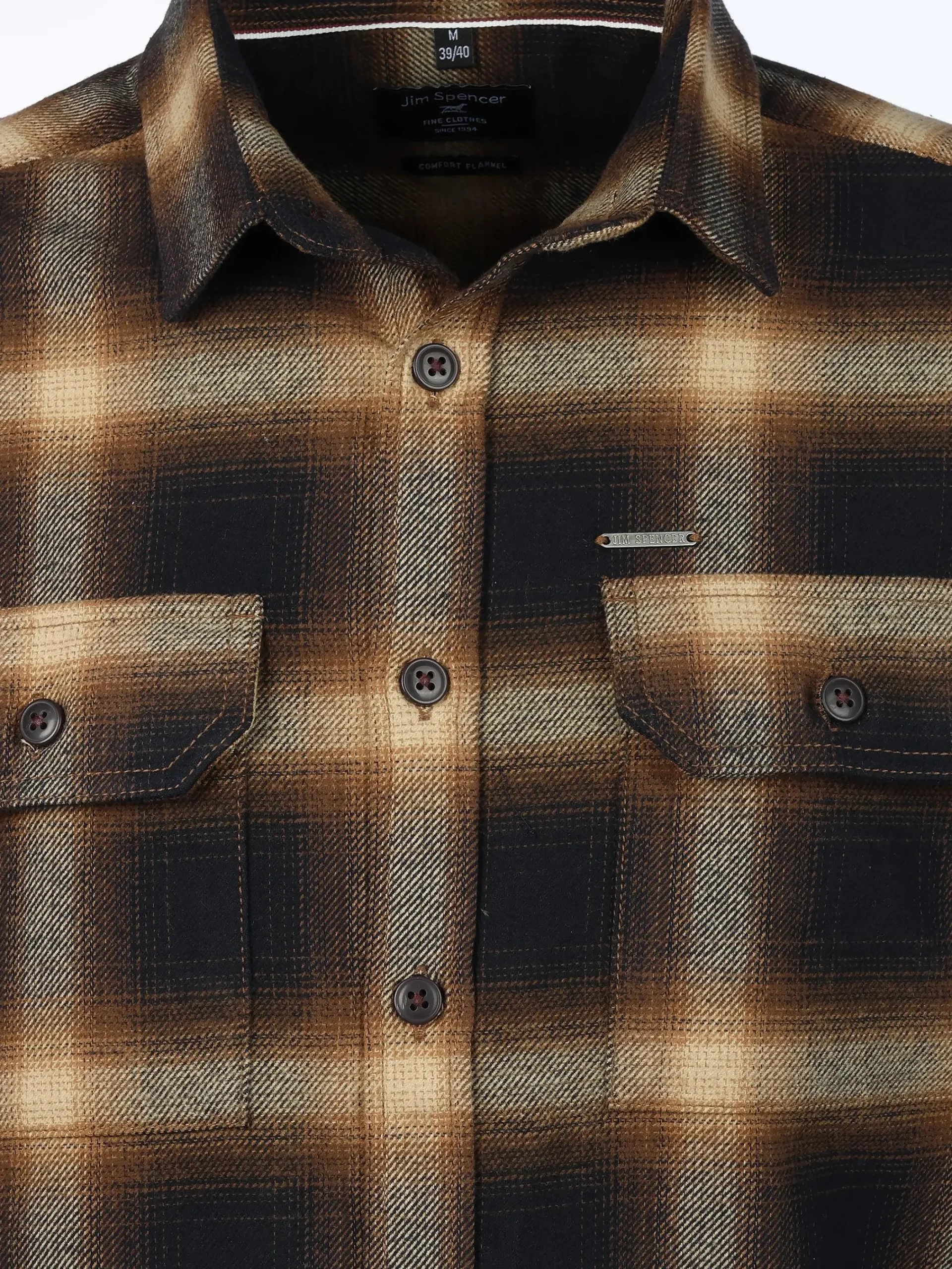 Herren Jim Spencer Herren Flanellhemd als Overshirt Melange