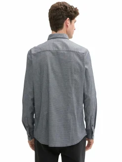 Herren Tom Tailor Herren Freizeithemd in ganz feiner Pünktchenstruktur