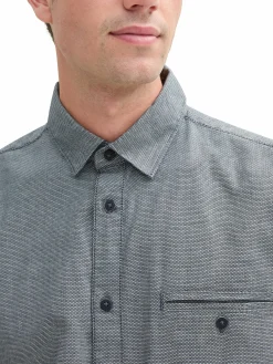 Herren Tom Tailor Herren Freizeithemd in ganz feiner Pünktchenstruktur