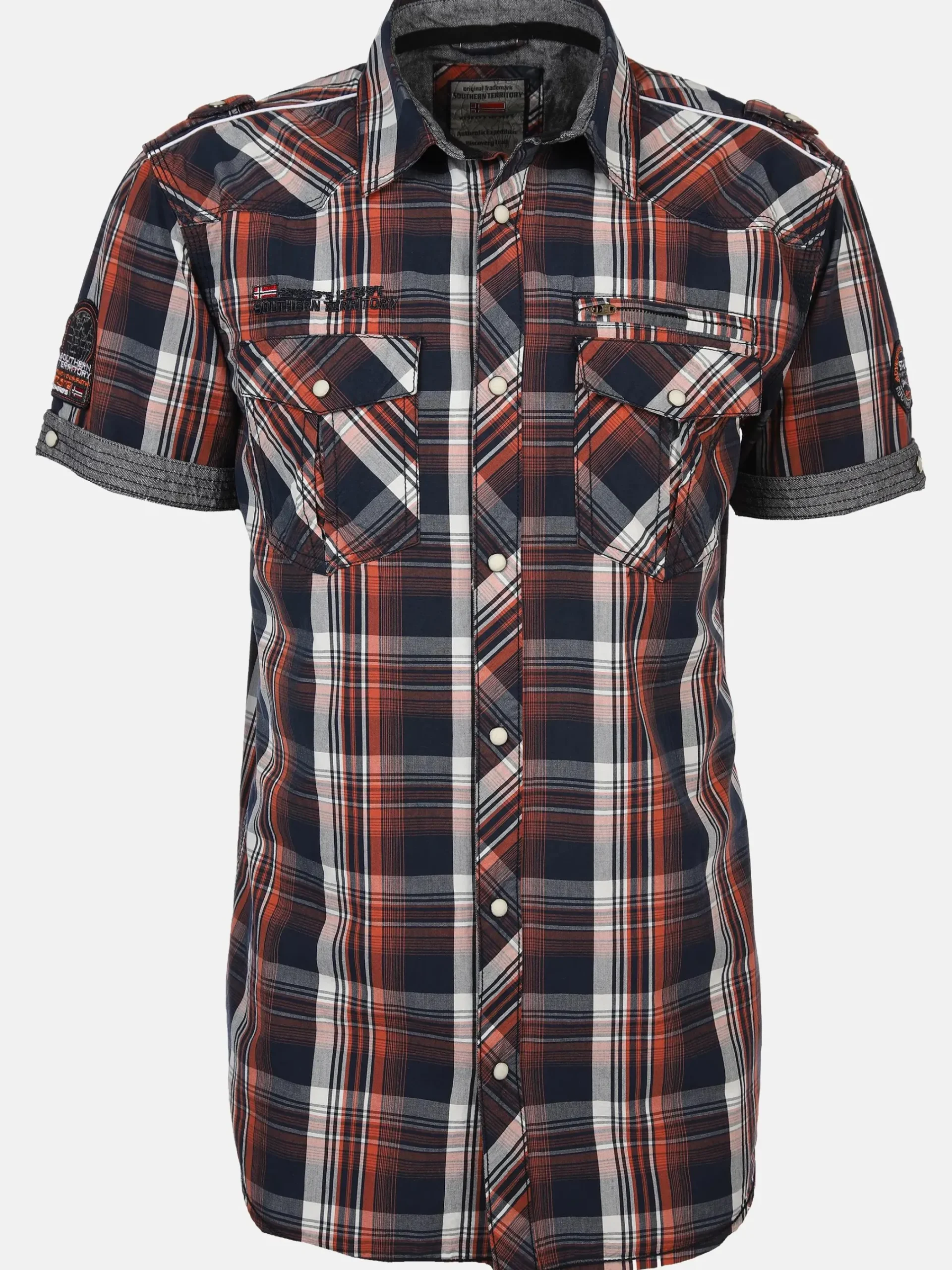 Herren Southern Territory Herren Freizeithemd kariert mit kurzem Arm