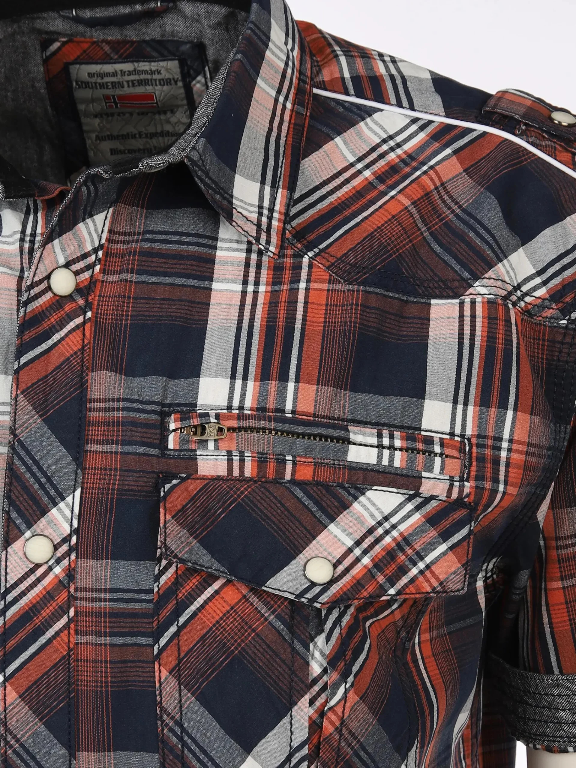 Herren Southern Territory Herren Freizeithemd kariert mit kurzem Arm