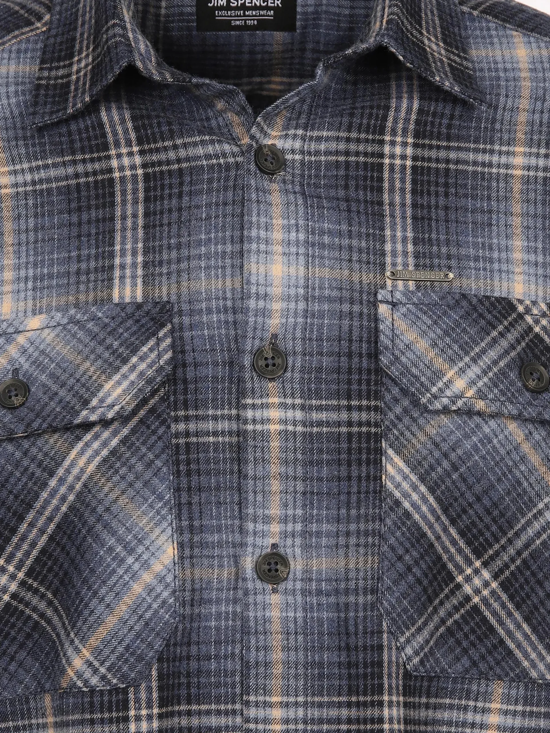 Herren Jim Spencer Herren Freizeithemd mit Brusttaschen