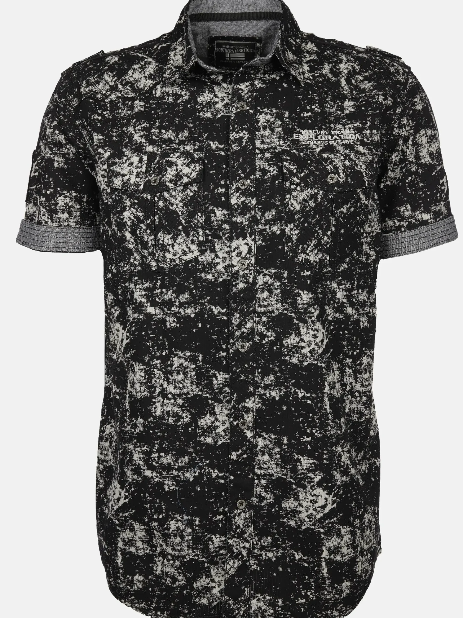 Herren Southern Territory Herren Freizeithemd mit Brusttaschen in Oilwash-Optik