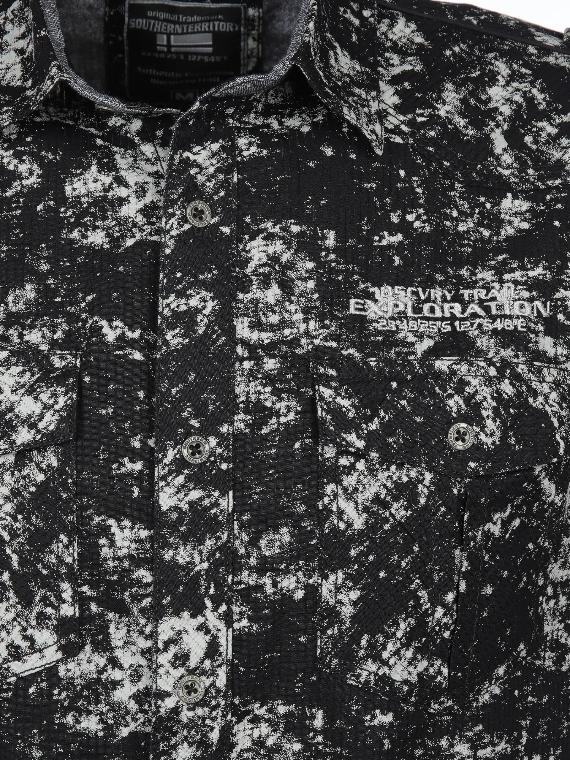 Herren Southern Territory Herren Freizeithemd mit Brusttaschen in Oilwash-Optik