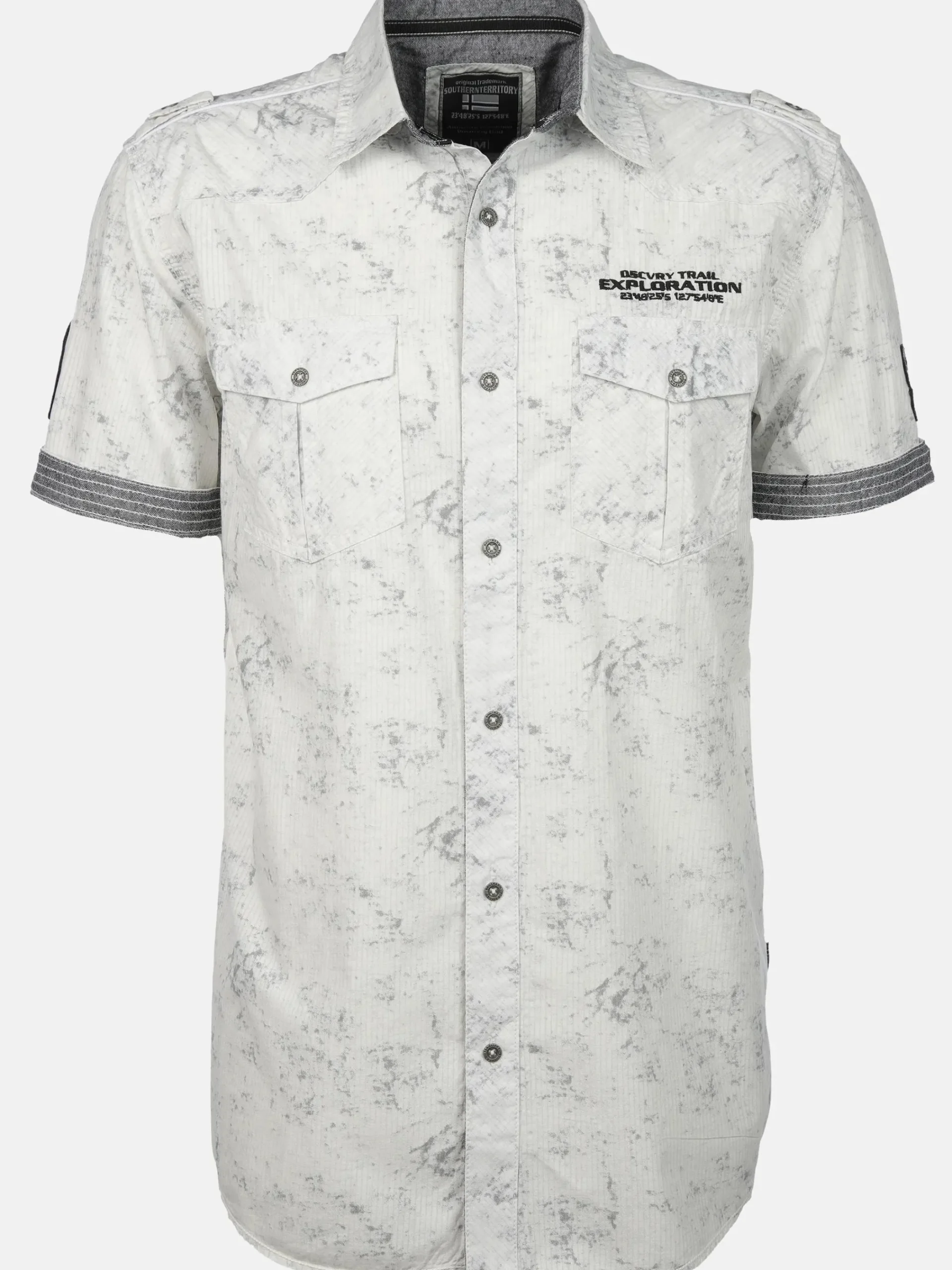 Herren Southern Territory Herren Freizeithemd mit Brusttaschen in Oilwash-Optik