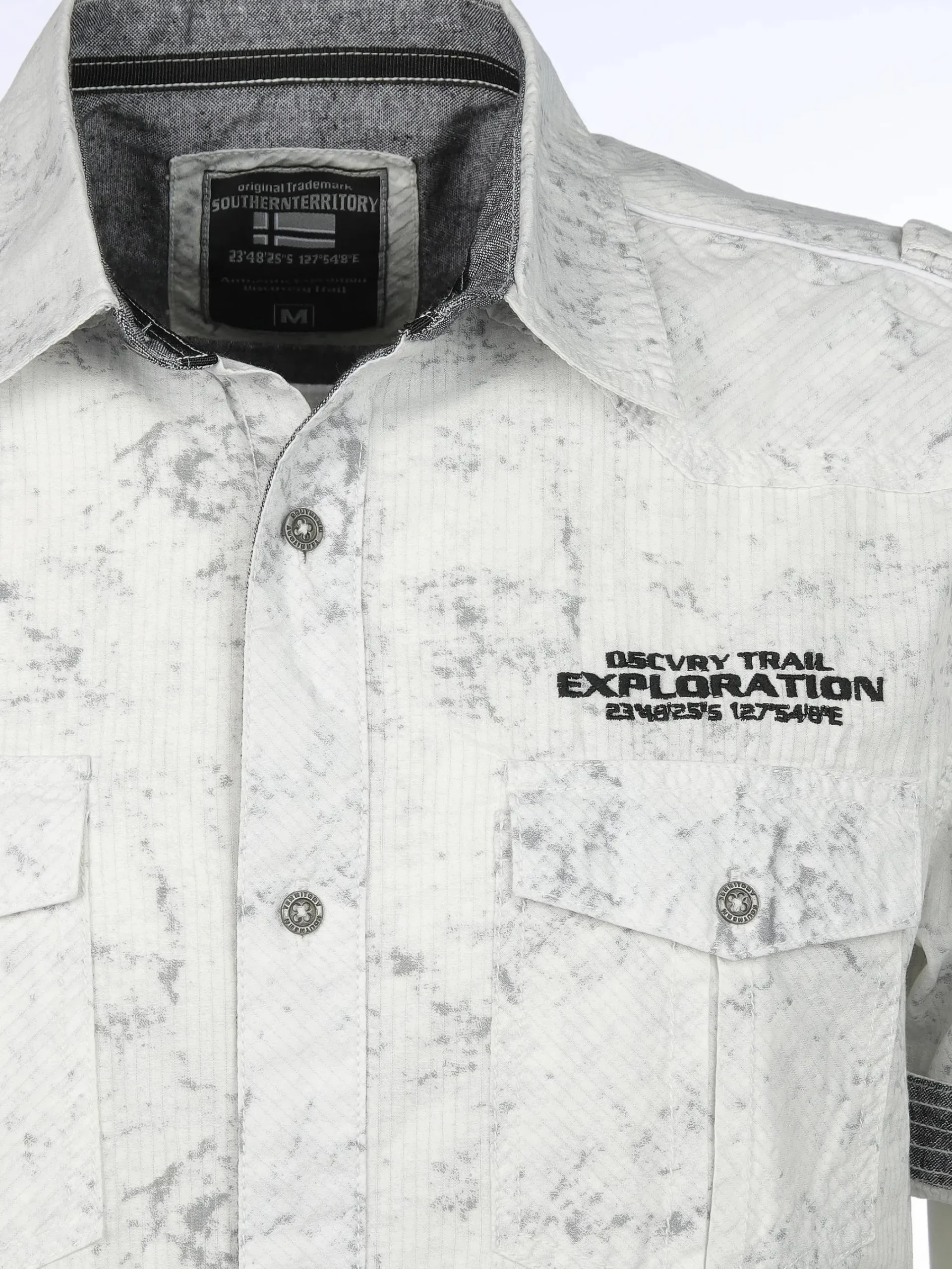 Herren Southern Territory Herren Freizeithemd mit Brusttaschen in Oilwash-Optik